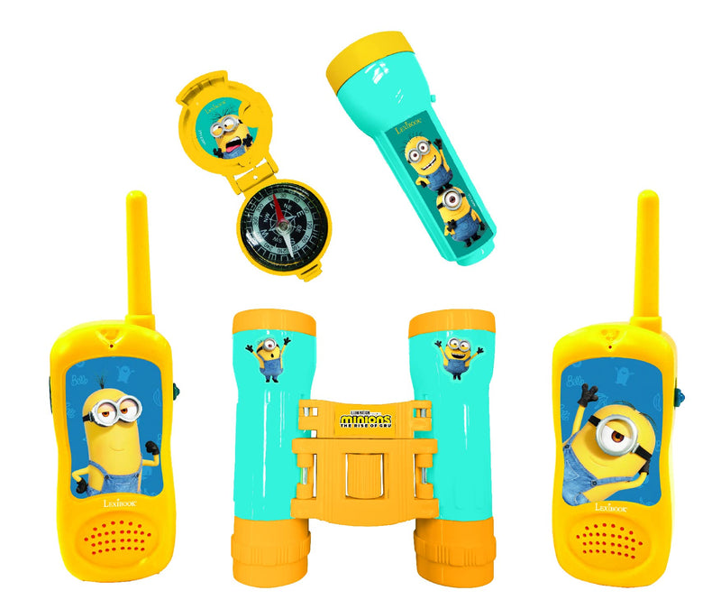 Lexibook Minions - Avonturiersset voor kinderen, Walkie-Talkies, Verrekijkers, Kompas, Zaklamp, Blauw/Geel, RPTW12DES Verschrikkelijke ikke