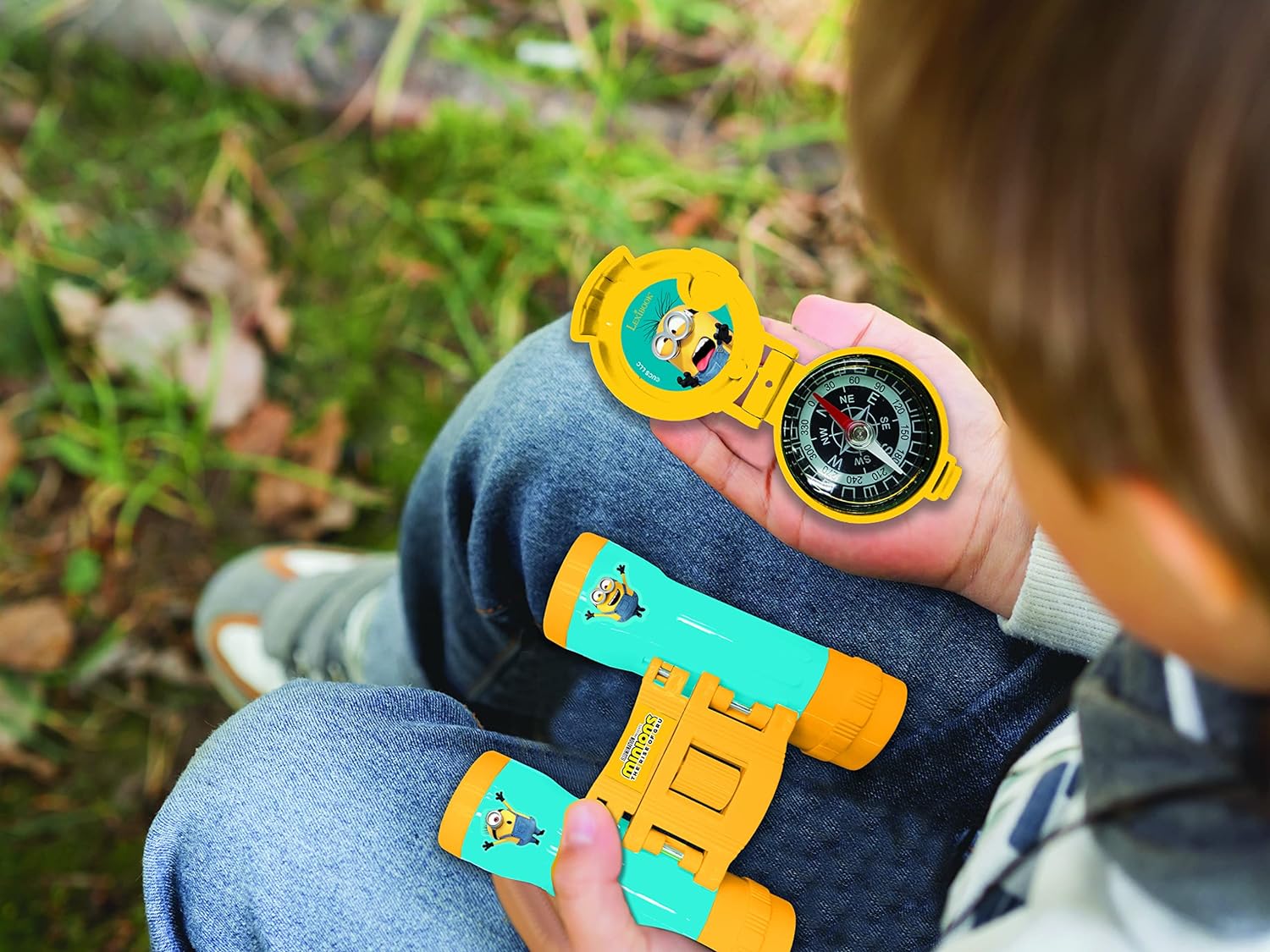 Lexibook Minions - Avonturiersset voor kinderen, Walkie-Talkies, Verrekijkers, Kompas, Zaklamp, Blauw/Geel, RPTW12DES Verschrikkelijke ikke
