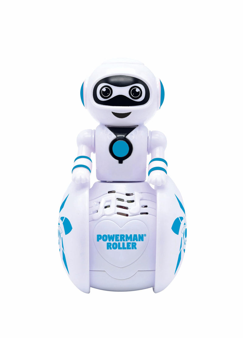 LEXIBOOK, Powerman Roller, My tumble robot, Light and sound effects, Built-in gyroscope, ROB01, White/Blue