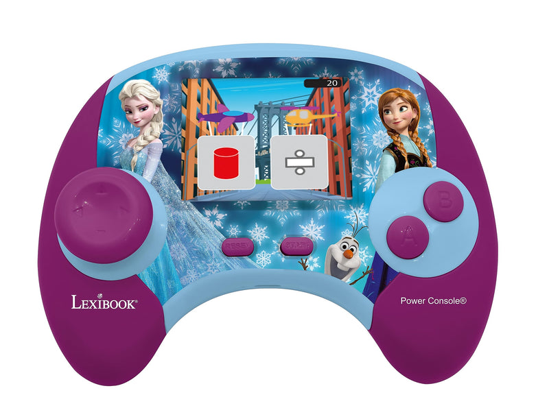 Lexibook, Frozen, Power Console®, Bilingual educational game console with 100 activities, French/English, Blue/purple, JCG100FZi1 Frozen - FR/EN