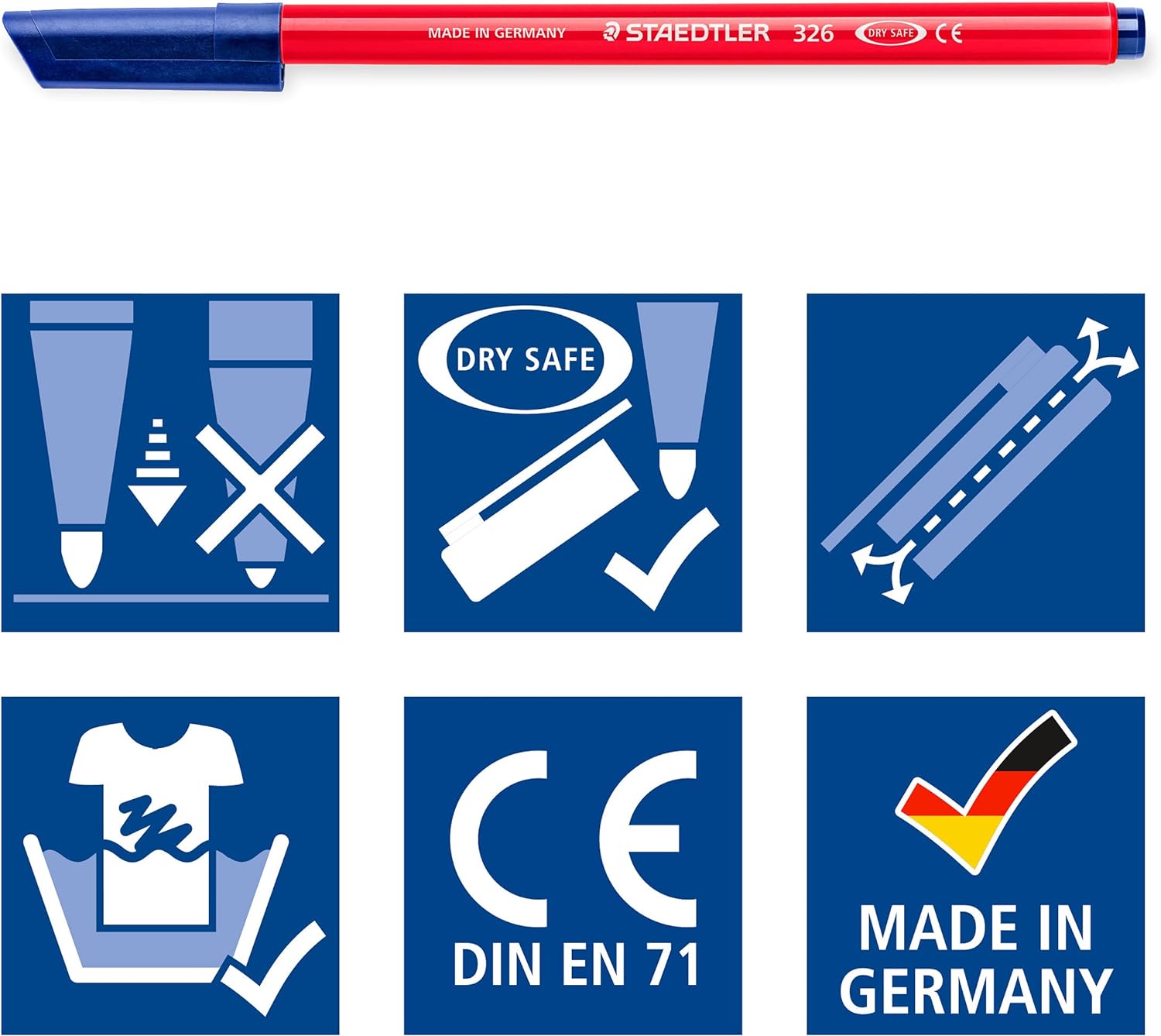 STAEDTLER 326 C20 Fibre-Tip Pen in Cardboard Pack - Assorted Colours (Pack of 20) 1 count (Pack of 1)