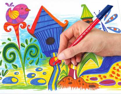 STAEDTLER 326 C20 Fibre-Tip Pen in Cardboard Pack - Assorted Colours (Pack of 20) 1 count (Pack of 1)