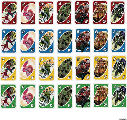 UNO The Amazing Spider-Man Card Game for Kids, Adults & Family with Deck & Special Rule Inspired by the Marvel Comic Book Series, HXY08