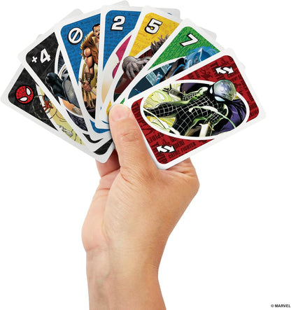 UNO The Amazing Spider-Man Card Game for Kids, Adults & Family with Deck & Special Rule Inspired by the Marvel Comic Book Series, HXY08