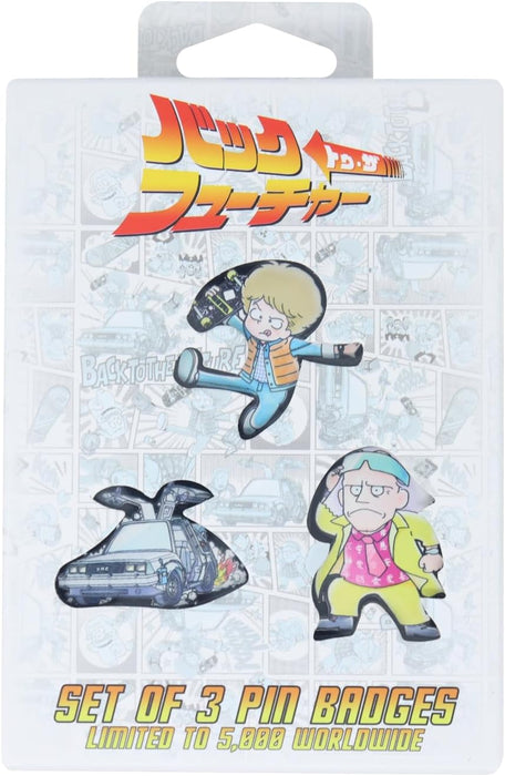 Back to the Future Limited Edition Japanese Style Triple Pin Badge Set