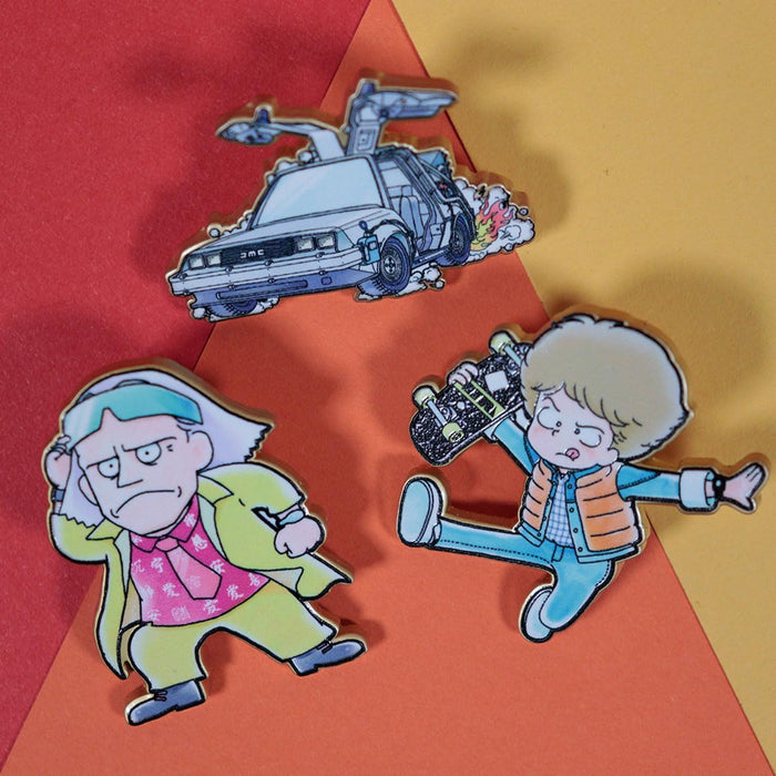 Back to the Future Limited Edition Japanese Style Triple Pin Badge Set