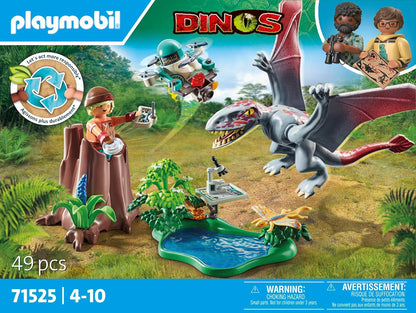 PLAYMOBIL Dinos 71525 Beobachtungsstation für Dimorphodon, inklusive Drohne mit Kamera sowie weiteren spannendes Accessoires, nachhaltiges Spielzeug für Kinder ab 4 Jahren