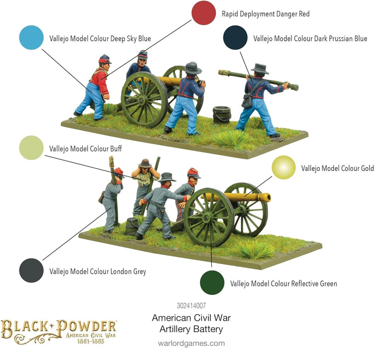 Warlord Games ACW Artillery Battery - 28mm Scale Miniatures for Black Powder Highly Detailed American Civil War Era for Table-top Wargaming