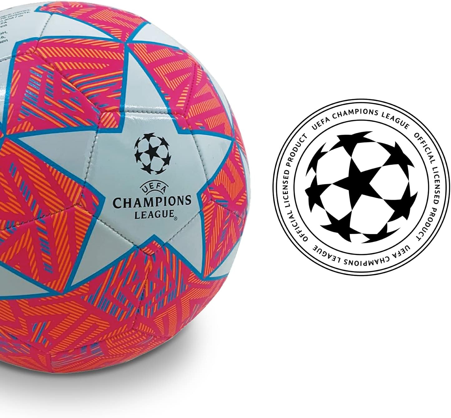 Mondo 23003 Toys Champion League Stitched Football-Official Product-Size 5-300 g-2 Assorted Colours, Various, Misura 5