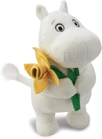 Aurora, 61555, Moomin Standing with Daffodil 6.5In, Soft Toy, White