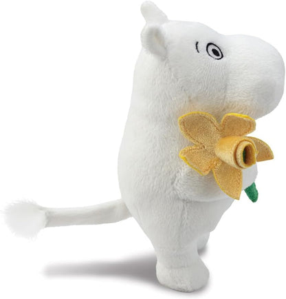 Aurora, 61555, Moomin Standing with Daffodil 6.5In, Soft Toy, White