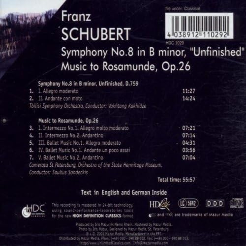 Schubert - Symphony No. 8; Rosamunde - Incidental Music