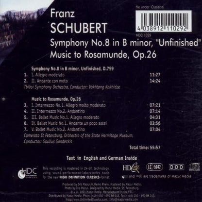 Schubert - Symphony No. 8; Rosamunde - Incidental Music