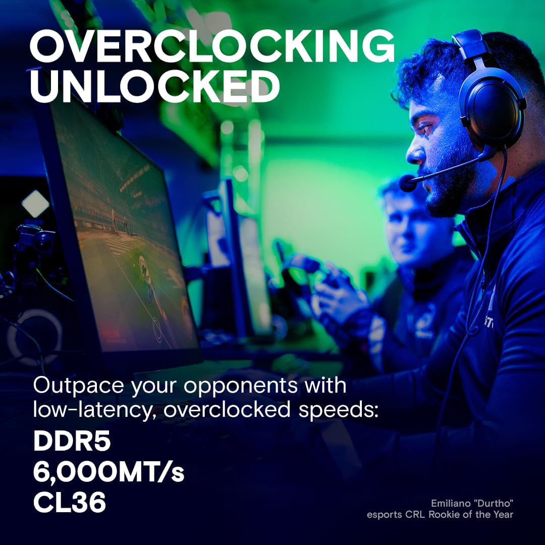 Crucial Pro DDR5 RAM 32GB Kit (2x16GB) 6000MHz CL36, Overclocking Edition, Intel XMP 3.0 / AMD EXPO, Computer Memory (PC) DDR5 32GB RAM - CP2K16G60C36U5B