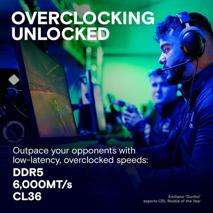 Crucial Pro DDR5 RAM 32GB Kit (2x16GB) 6000MHz CL36, Overclocking Edition, Intel XMP 3.0 / AMD EXPO, Computer Memory (PC) DDR5 32GB RAM - CP2K16G60C36U5B