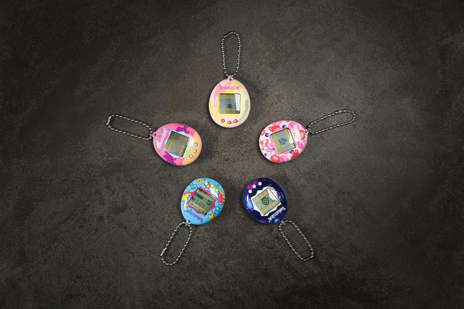 Bandai Tamagotchi Original Memphis Shell | Tamagotchi Original Cyber Pet 90s Adults and Kids Toy with Chain | Retro Virtual Pets are Great Boys and Girls Toys or Gifts for Ages 8+