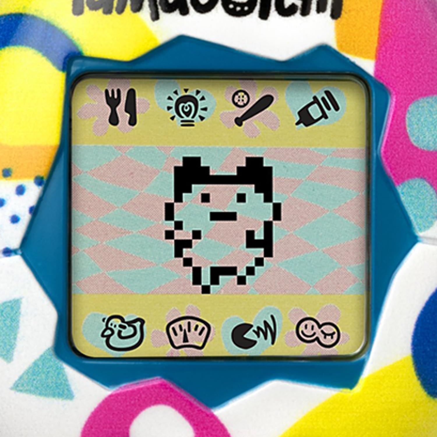 Bandai Tamagotchi Original Memphis Shell | Tamagotchi Original Cyber Pet 90s Adults and Kids Toy with Chain | Retro Virtual Pets are Great Boys and Girls Toys or Gifts for Ages 8+