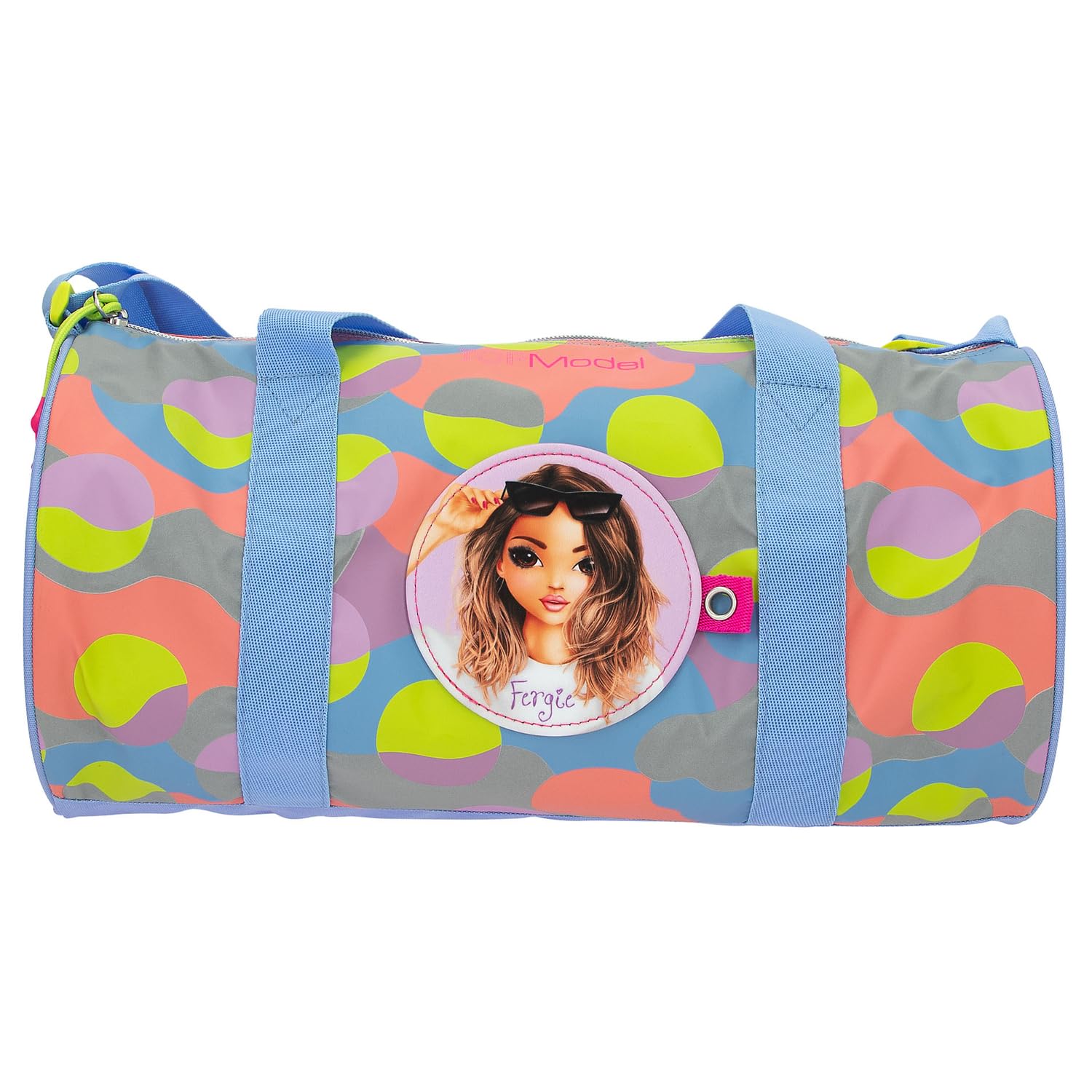 Depesche 12772 TOPModel Flash - Sporttasche mit Model Motiv, buntem Grafik Muster aus Reflektor Material, Tasche mit verstellbarem Schultergurt