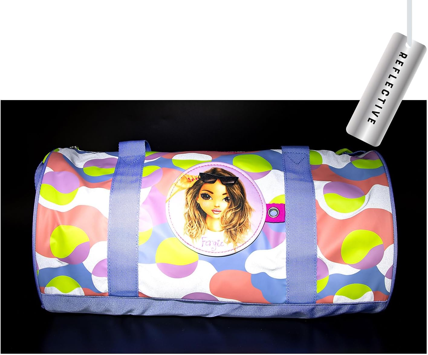 Depesche 12772 TOPModel Flash - Sporttasche mit Model Motiv, buntem Grafik Muster aus Reflektor Material, Tasche mit verstellbarem Schultergurt
