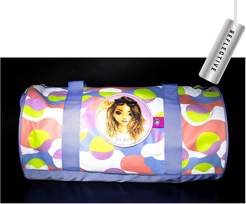 Depesche 12772 TOPModel Flash - Sporttasche mit Model Motiv, buntem Grafik Muster aus Reflektor Material, Tasche mit verstellbarem Schultergurt