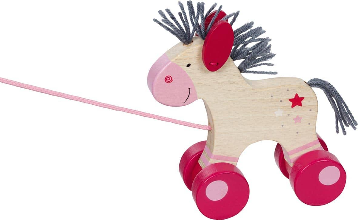 Goki Caballo, Animal para Empujar Lillie, Multicolor, 15 x 6 x 15 cm (54867