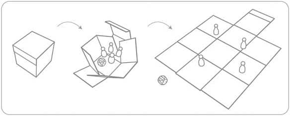 GOKI- Serpientes y escaleras XXL en un Cubo desplegable Juegos Tradicionales, Multicolor (56636