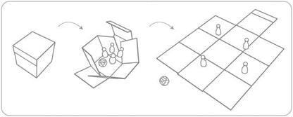 GOKI- Serpientes y escaleras XXL en un Cubo desplegable Juegos Tradicionales, Multicolor (56636