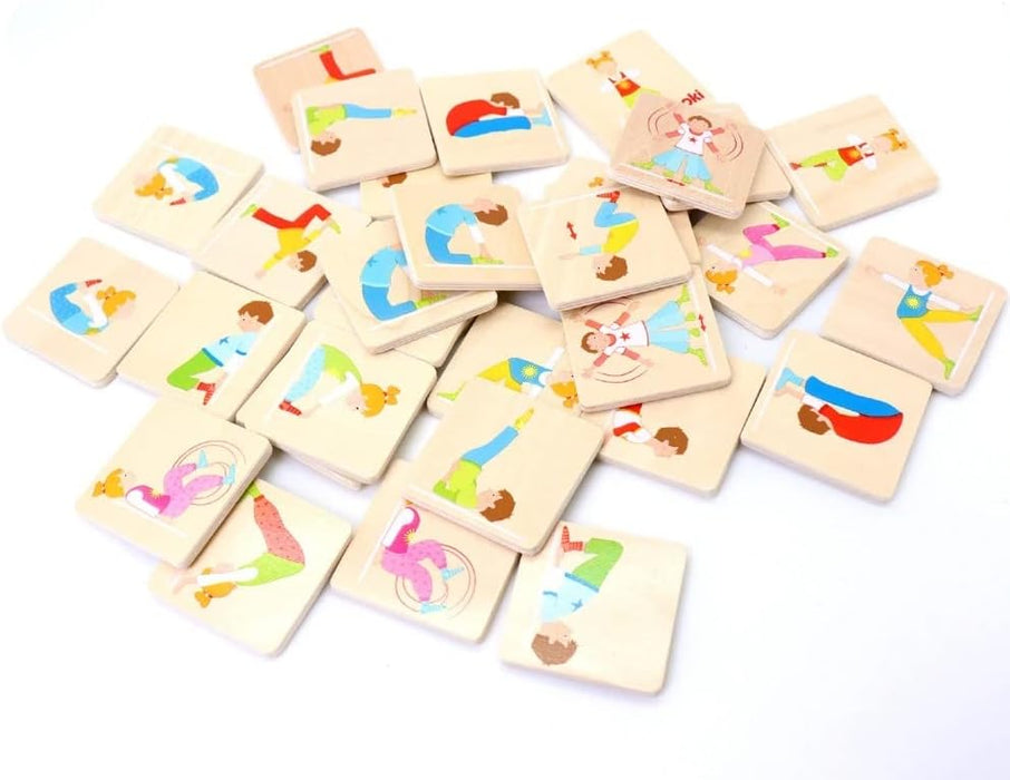 GOKI- Memo Ejercicios gimnásticos Juegos de Habilidad, Multicolor (56647