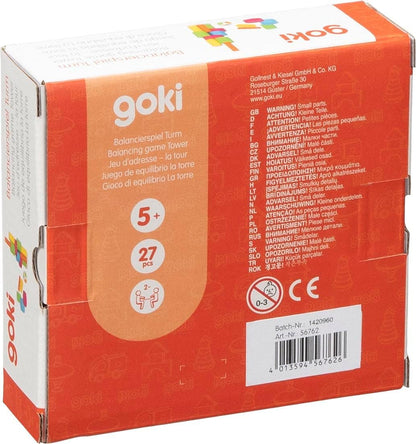 Goki Juego de Equilibrio la Torre, Multicolor, Ø= 3,5 cm (56762