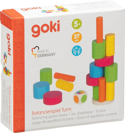 Goki Juego de Equilibrio la Torre, Multicolor, Ø= 3,5 cm (56762
