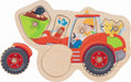 goki 57345 - Steckpuzzle Schaufelbagger - 6 robuste Teile aus Holz - angenehme Haptik- perfekt für kleine Baggerfans