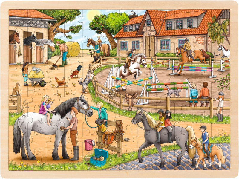 GOKI- Encaje la hípica Puzzles y Rompecabezas, Multicolor (57367