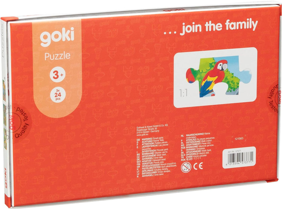 GOKI, Animal Tiere Puzzles de Madera, Multicolor (57377