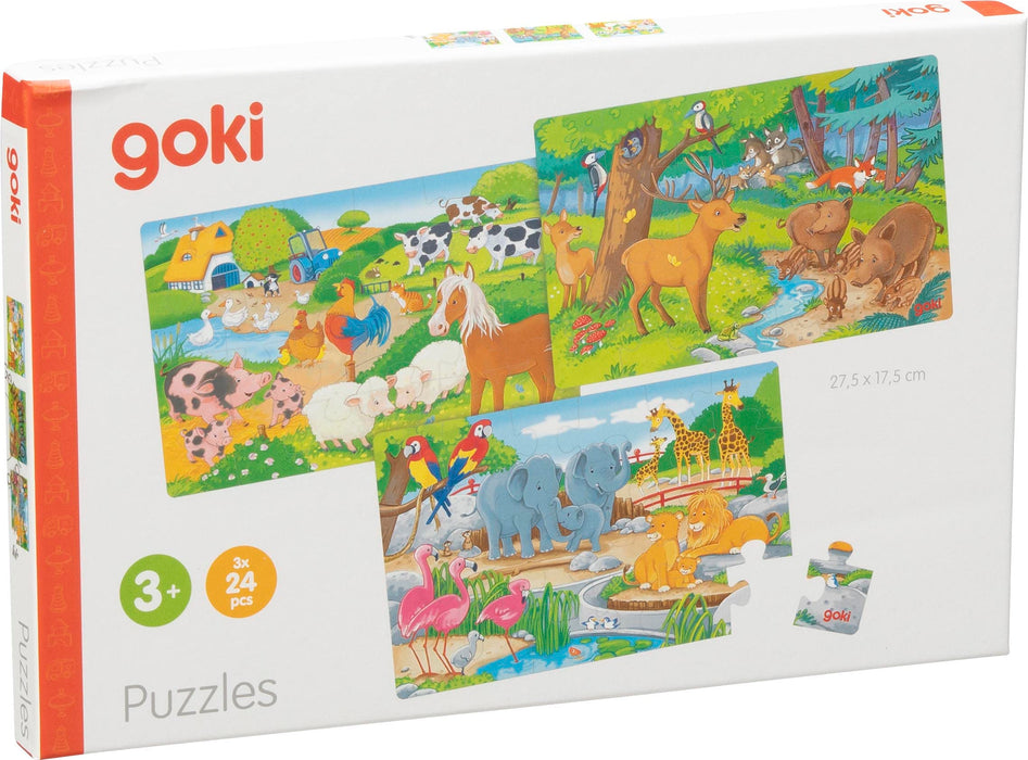 GOKI, Animal Tiere Puzzles de Madera, Multicolor (57377