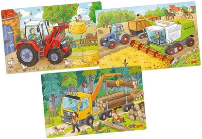 GOKI, vehículos Puzzles de Madera, Multicolor (57380
