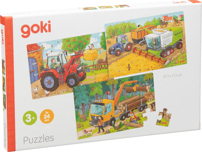 GOKI, vehículos Puzzles de Madera, Multicolor (57380