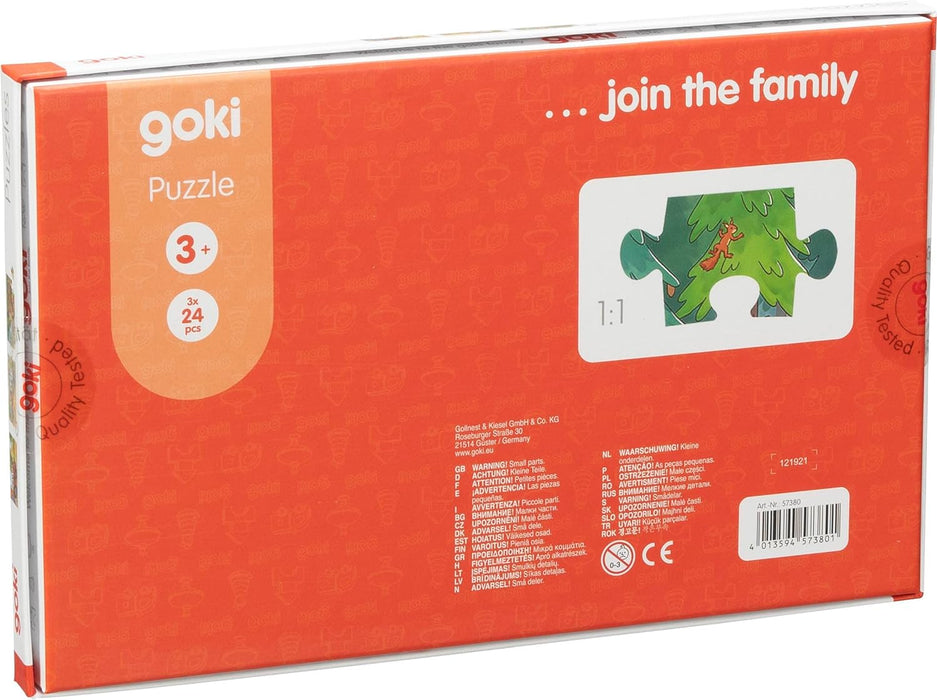 GOKI, vehículos Puzzles de Madera, Multicolor (57380