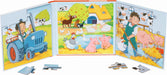 GOKI- Libro de Puzzles Granja No Aplica Madera, Multicolor, único (57384