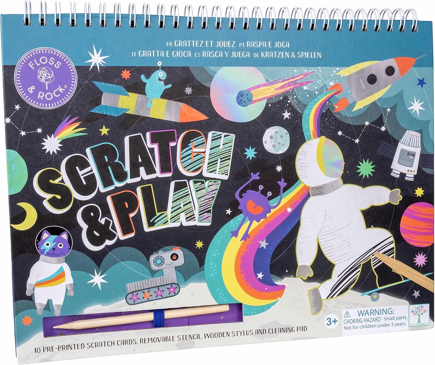 Floss & Rock Spazio Scratch and Play per bambini dai 3 anni in su, lunghezza 26,5 cm, gioco creativo