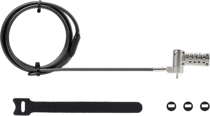 StarTech.com Universal Laptop Lock 6.6ft (2m), Security Cable For Notebooks Compatible With Noble Wedge/Nano/K-Slot, Keyless Combination Locking Cable, Cut-Resistant Cable (UNIVC4D-LAPTOP-LOCK