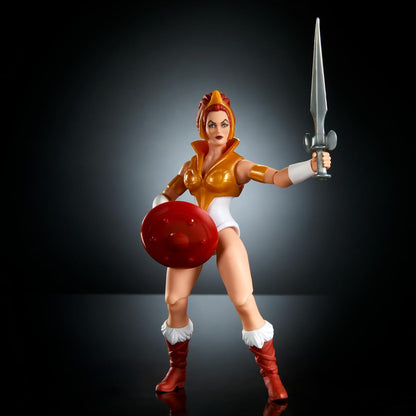 Masters del Universo MOTU Figura de acción Teela con accesorios, colección Cartoon, juguete +6 años (Mattel HYD27