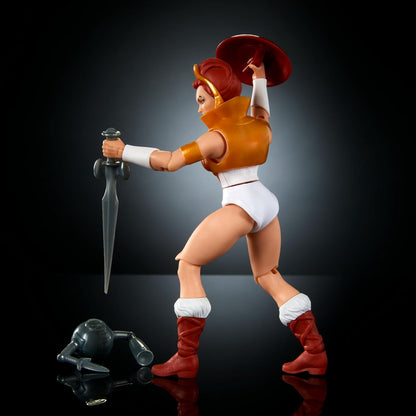 Masters del Universo MOTU Figura de acción Teela con accesorios, colección Cartoon, juguete +6 años (Mattel HYD27