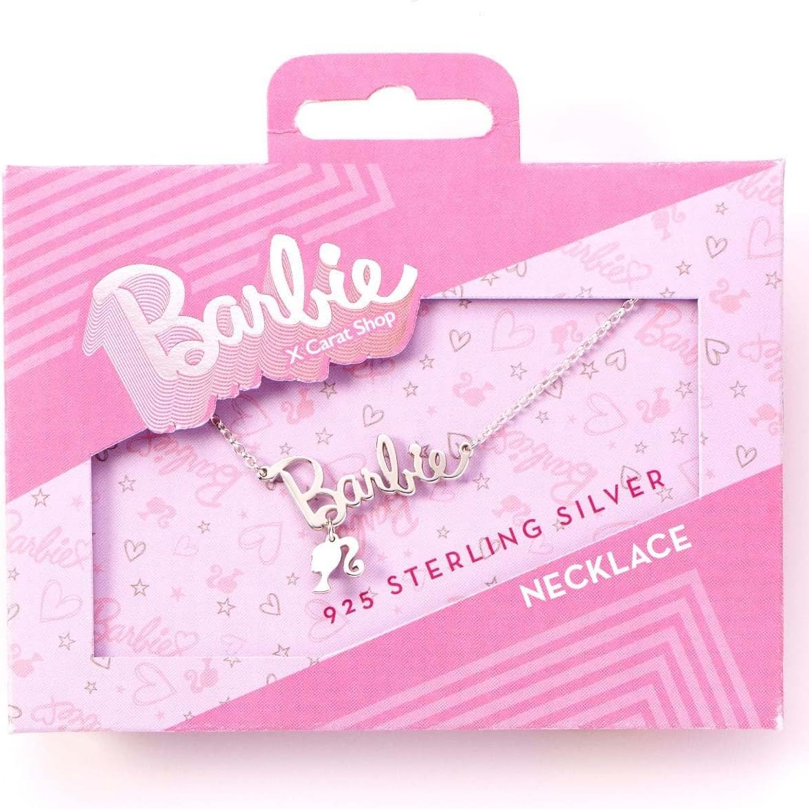 Barbie Pendentif et Collier Argent Logo & Silhouette (Argent Sterling