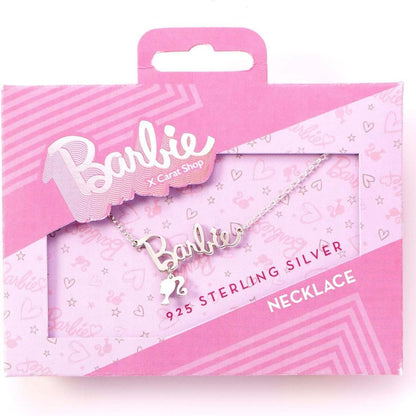 Barbie Pendentif et Collier Argent Logo & Silhouette (Argent Sterling