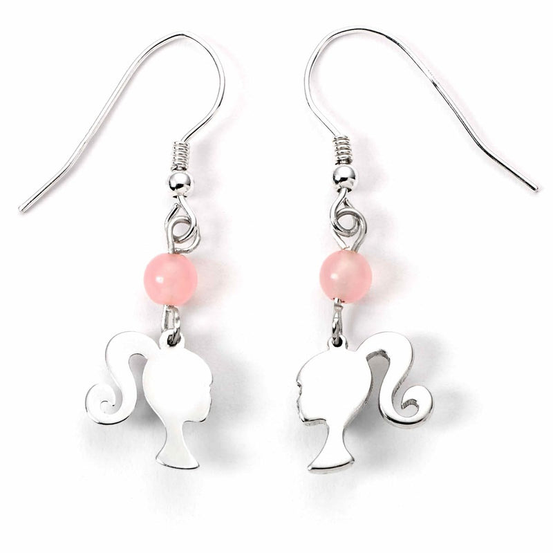 Barbie Boucles d´Oreilles Drop Silhouette & Rose Quartz (Argent Sterling