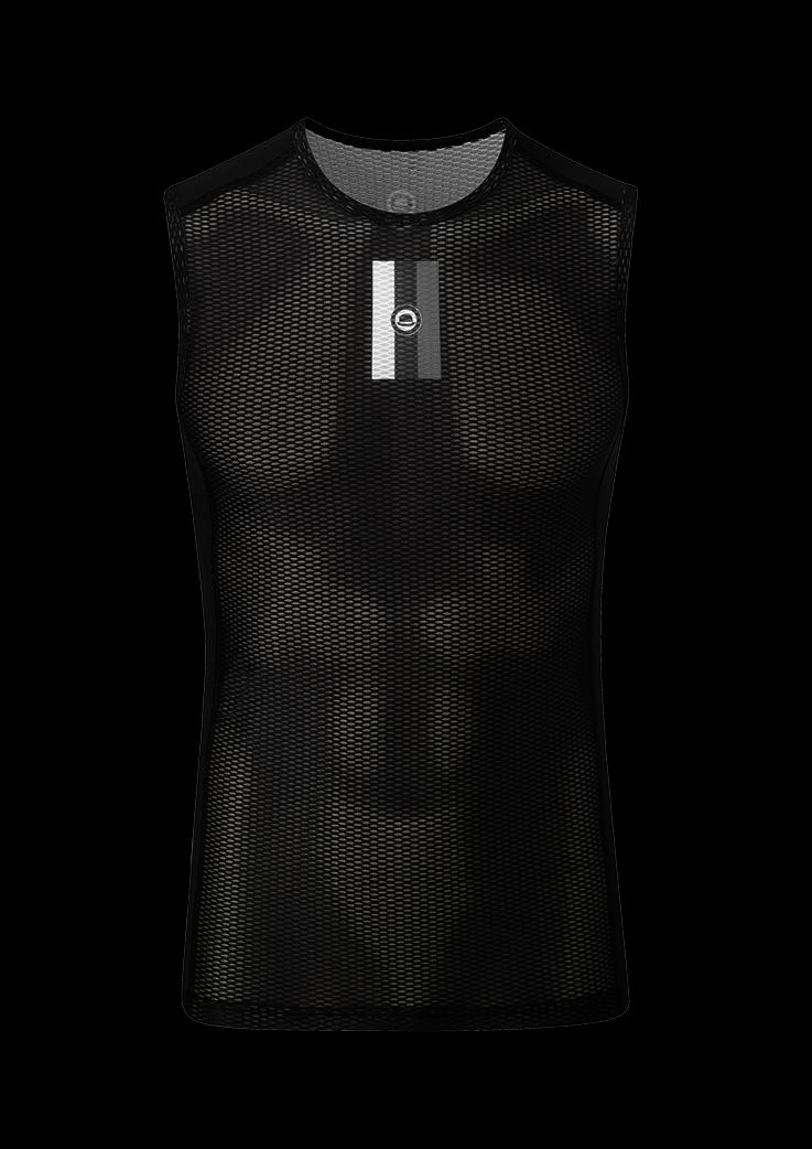 Chapeau! Mens Mesh SL Base Layer Neck Stripe Black Large