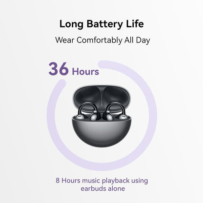 HUAWEI FreeClip Wireless Earbuds - Open Ear Bluetooth Earphones with Long Lasting Battery & AI Crystal Clear Sound - Lightweight In-Ear Headphones Black Band 8 Fitness Watch Black
