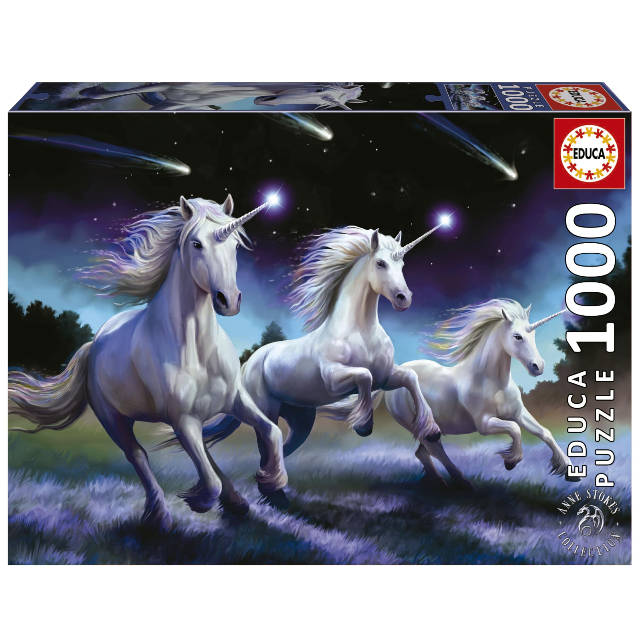 Educa - Puzzle 1000 Piezas | Unicornios Anne Stokes | Puzzle Adultos | Medidas: 68 x 48 cm | A Partir de 14 años (19919