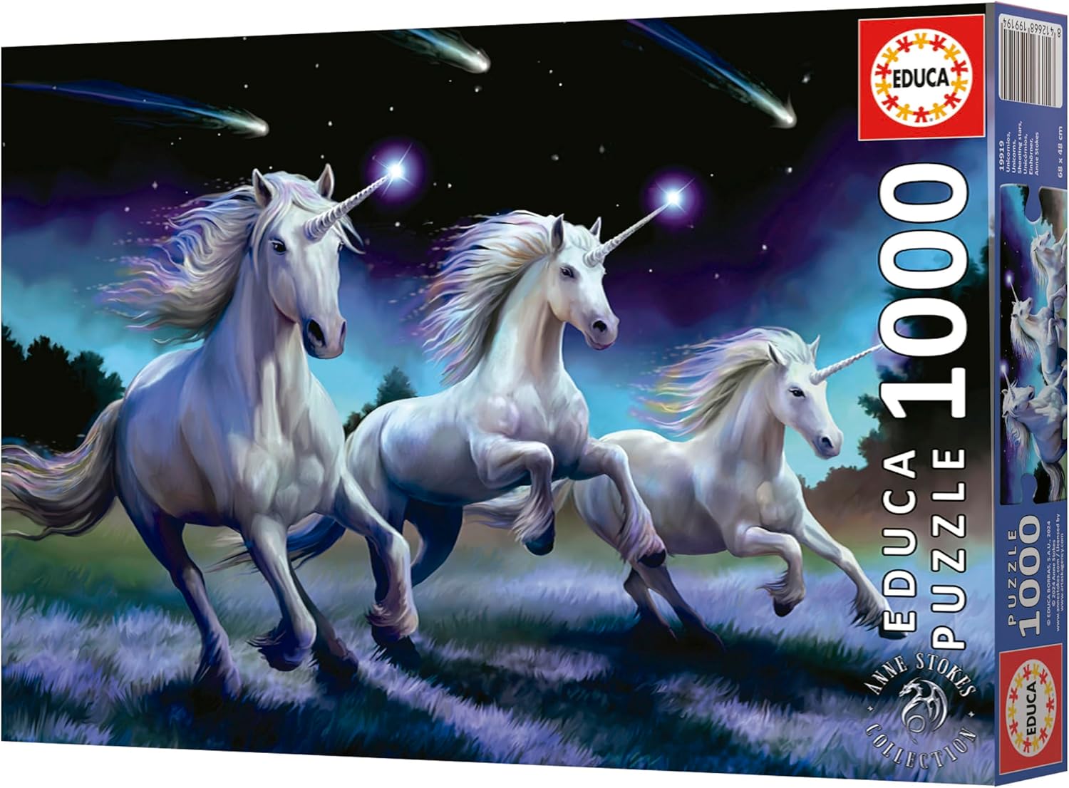 Educa - Puzzle 1000 Piezas | Unicornios Anne Stokes | Puzzle Adultos | Medidas: 68 x 48 cm | A Partir de 14 años (19919