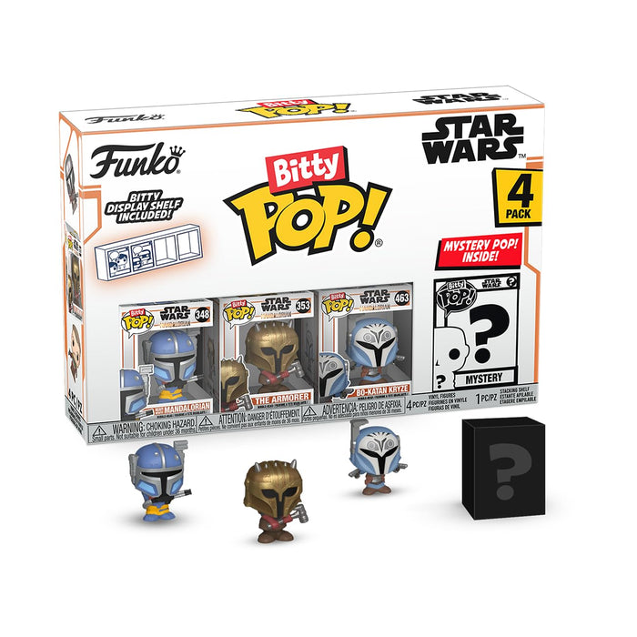 Funko Bitty Pop! The Mandalorian Mini Collectible Toys 4-Pack - Heavy Infantry Mandalorian, The Armorer, Bo-Katan Kryze, & Mystery Chase Figure (Styles May Vary